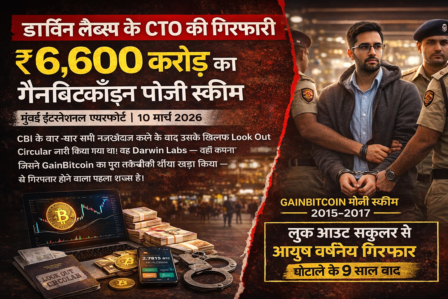 CBI Arrests GainBitcoin's Tech Architect at Mumbai Airport