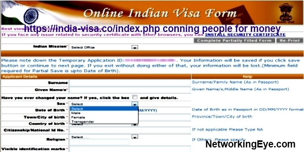 Indian visa Application scam