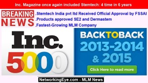 Inc Magazine once again included Stemtech 4 time in 6 years